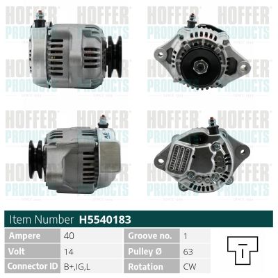 Генератор HOFFER H5540183 для DAIHATSU HIJET