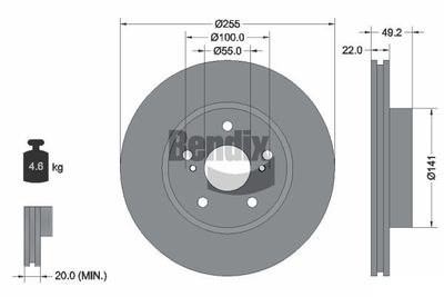 Disque de frein BENDIX Braking