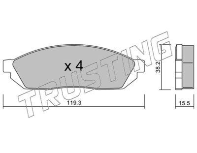 Комплект тормозных колодок, дисковый тормоз TRUSTING 089.0 для TRIUMPH ACCLAIM