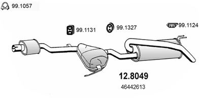 ASSO 12.8049 Глушитель выхлопных газов  для FIAT BRAVA (Фиат Брава)