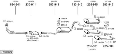 Изпускателна система BOSAL SYS08672