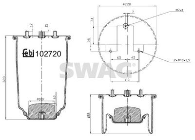 BURDUF SUSPENSIE PNEUMATICA SWAG 37102720