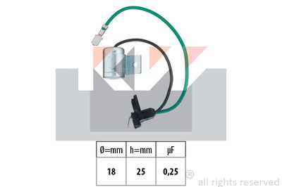Конденсатор, система зажигания KW 630 128 для FSO 126P