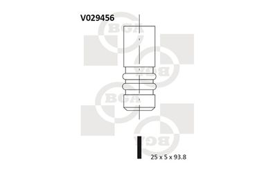 BGA V029456 Клапан выпускной  для CHEVROLET ORLANDO (Шевроле Орландо)