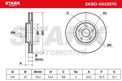 спирачен диск STARK SKBD-0023570