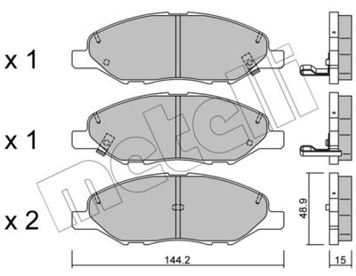METELLI 22-0811-0 Тормозные колодки и сигнализаторы  для NISSAN TIIDA Наклонная задняя часть (C11) 1.5 dCi