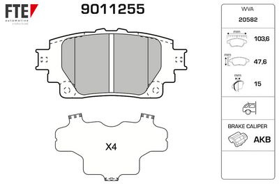 комплект спирачно феродо, дискови спирачки FTE 9011255