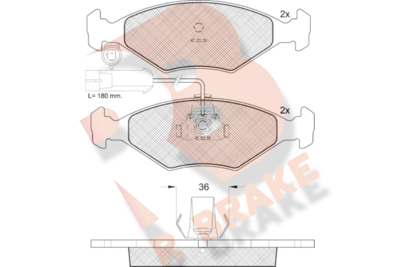 Комплект тормозных колодок, дисковый тормоз R BRAKE RB1603 для APRILIA PEGASO