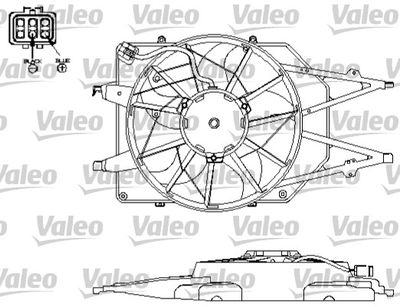 Вентилятор, охлаждение двигателя VALEO 696151 для FORD FOCUS