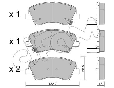 Brake Pad Set, disc brake 822-1167-0