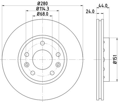 Тормозной диск HELLA 8DD 355 116-151 для RENAULT CAPTUR