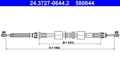 ATE 24.3727-0644.2 Трос ручного тормоза  для FORD COUGAR (Форд Коугар)