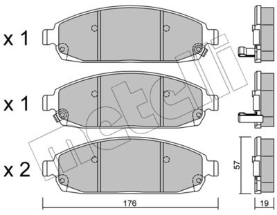 Комплект тормозных колодок, дисковый тормоз METELLI 22-0719-0 для JEEP COMMANDER