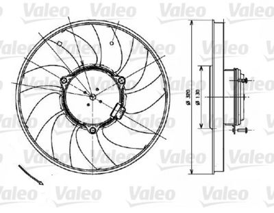 VALEO 696083 Вентилятор системи охолодження двигуна для VW (Фольксваген_)