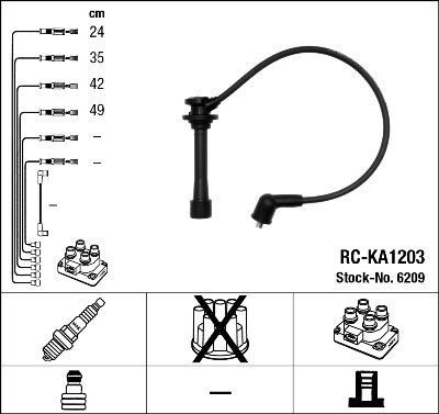 Комплект проводов зажигания NGK 6209 для KIA CARENS
