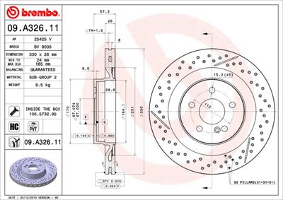 Bromsskiva BREMBO 09.A326.11