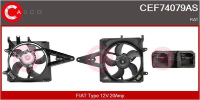 CASCO CEF74079AS Вентилятор системы охлаждения двигателя для FIAT PALIO (178_) 1.2