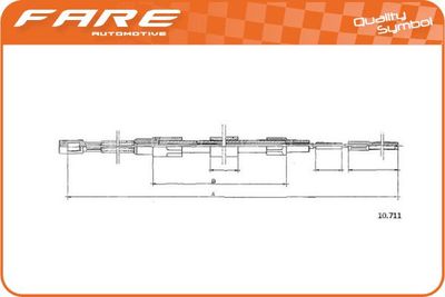 Тросик, cтояночный тормоз FARE SA 19227 для VW TRANSPORTER