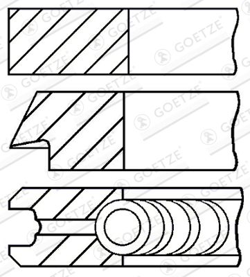 Комплект поршневых колец GOETZE ENGINE 08-124008-00 для ALFA ROMEO 159