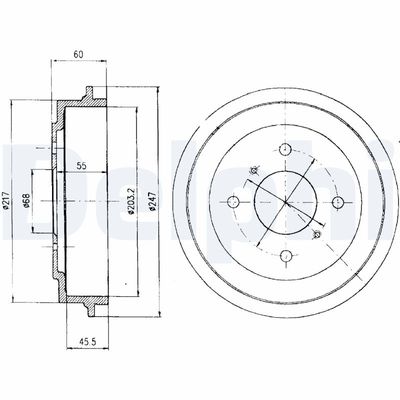 Brzdový buben DELPHI BF383