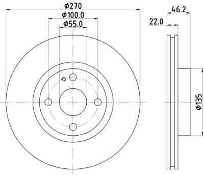 Тормозной диск HELLA 8DD 355 115-361 для MAZDA MX-5