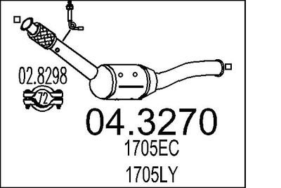 MTS 04.3270 Катализатор  для PEUGEOT 406 (8B) 2.0 16V HPi