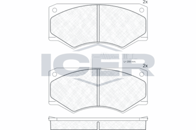 Комплект тормозных колодок, дисковый тормоз ICER 140814 для MERCEDES-BENZ T1/TN