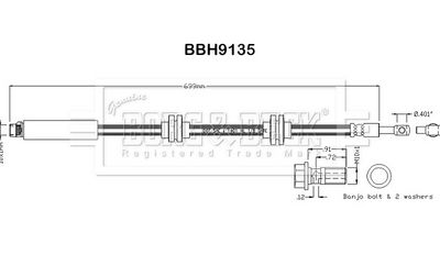 спирачен маркуч BORG & BECK BBH9135