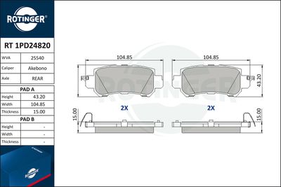 Brake pad set, disc brake