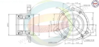 Multiparts 70-040067 Подшипник ступицы  для HONDA CR-V (Хонда Кр-в)