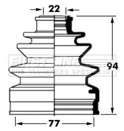 Bellow, drive shaft FIRST LINE FCB6046