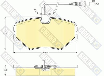 GIRLING 6110511 Тормозные колодки и сигнализаторы  для PEUGEOT 405 II (4B) 2.0 T 16 X4