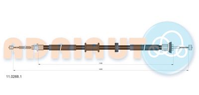 Тросик, cтояночный тормоз ADRIAUTO 11.0268.1 для FIAT PANDA