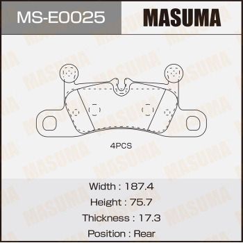 Комплект тормозных колодок MASUMA MS-E0025 для VW TOUAREG