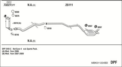 Układ wydechowy WALKER MBK011234BD