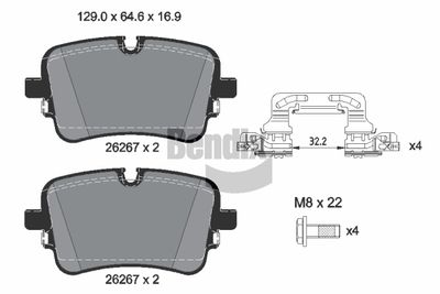 Sada brzdových destiček, kotoučová brzda BENDIX Braking BPD1647