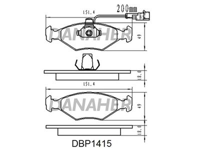 Комплект тормозных колодок, дисковый тормоз DANAHER DBP1415 для FIAT ALBEA
