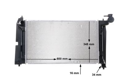 Radiator, motorkjøling MAHLE CR 1526 000S for TOYOTA
