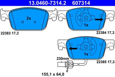 Brake Pad Set, disc brake 13.0460-7314.2