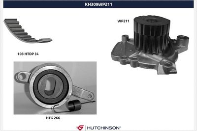 KH309WP211 HUTCHINSON Водяной насос + комплект зубчатого ремня