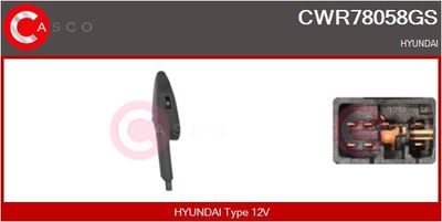 Выключатель, стеклолодъемник CASCO CWR78058GS для HYUNDAI TUCSON