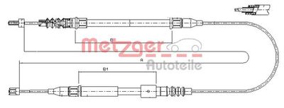 Тросик, cтояночный тормоз METZGER 11.5762 для OPEL CORSA