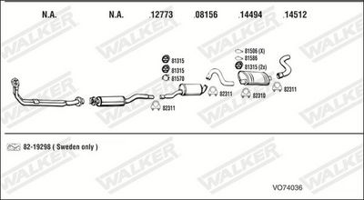 Изпускателна система WALKER VO74036