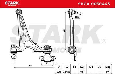 носач, окачване на колелата STARK SKCA-0050443