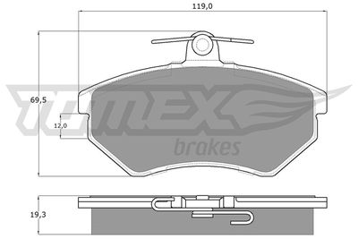 Комплект тормозных колодок, дисковый тормоз TOMEX Brakes TX 10-11 для GEELY CK