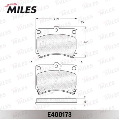 Комплект тормозных колодок, дисковый тормоз MILES E400173 для MAZDA DEMIO