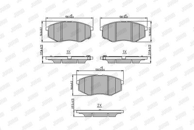 BREMSBELAGSATZ SCHEIBENBREMSE JURID 573454J 1