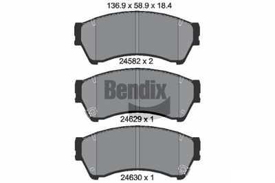 Комплект тормозных колодок, дисковый тормоз BENDIX Braking BPD1451 для BESTURN (FAW) B70