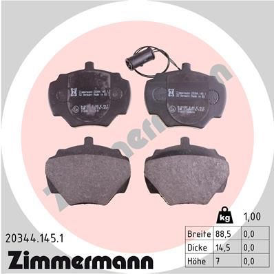 Brake Pad Set, disc brake 20344.145.1