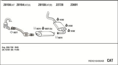 Układ wydechowy WALKER REK016490AB